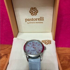 Invicta Pastorelli Light Blue Dial Watch with Pink Accents